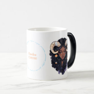 Caneca Mágica Crie Sua Própria Mulher Afro-Americana Capricórnio