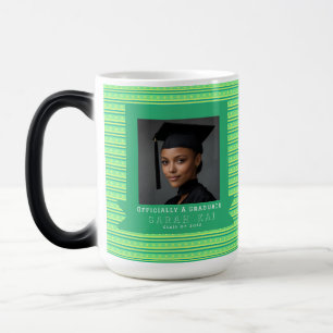 Caneca Mágica Cute Impressão de Listras Phd Graduado