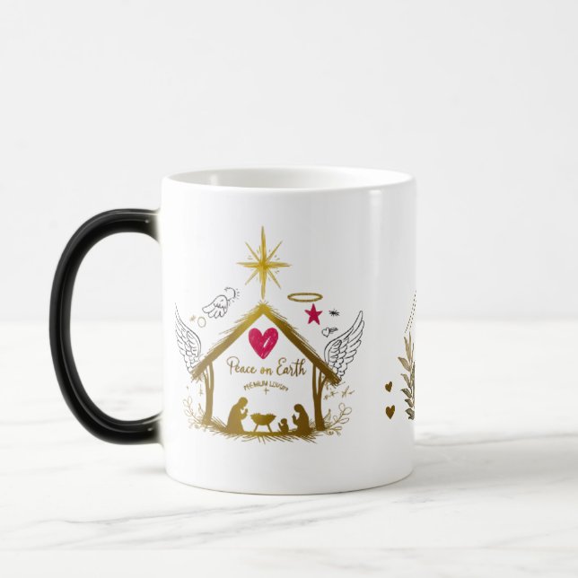 Caneca Mágica da Natividade Dourada com Mudança de (Esquerda)