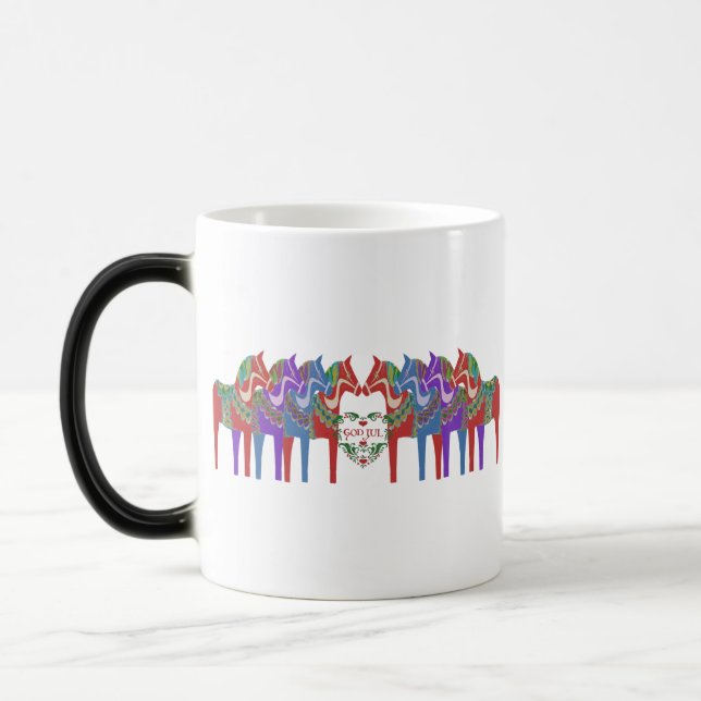 Caneca Mágica Dala escandinava Cavalos Deus Jul Christmas (Esquerda)