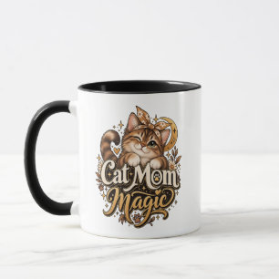 Caneca Mágica de Gata Mãe Xícara de Café Estétic