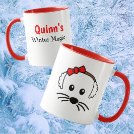Caneca Mágica de inverno de um pequeno mouse personalizáv