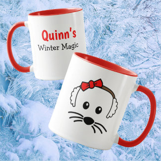 Caneca Mágica de inverno de um pequeno mouse personalizáv