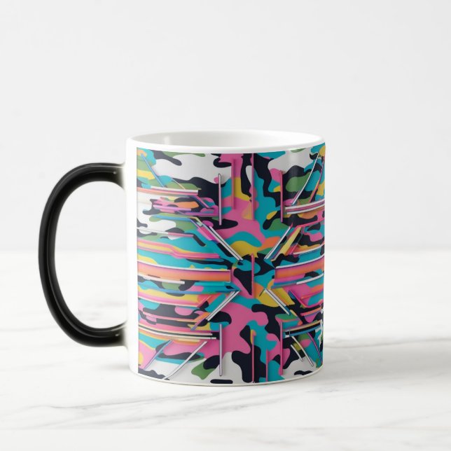 Caneca Mágica de Mudar de Cor Neon Pastel Camo Vib (Esquerda)