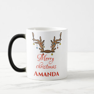 Caneca Mágica Decoração personalizada de Reindeer - Feliz Natal