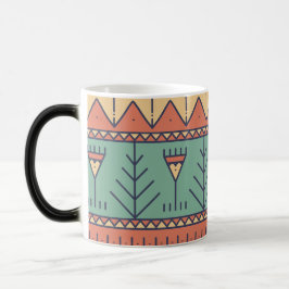 Caneca Mágica Desenho adorável Padrão tribal azul vermelho india