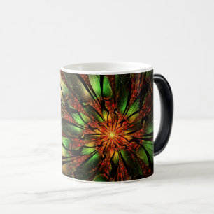Caneca Mágica Desenho de flor fractal abstrata.