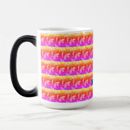Caneca Mágica desenho de folhas multicoloridas