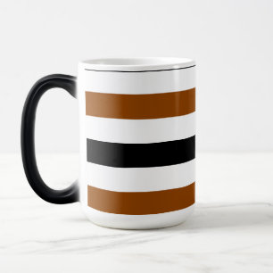Caneca Mágica desenho de listras marrons pretas e brancas