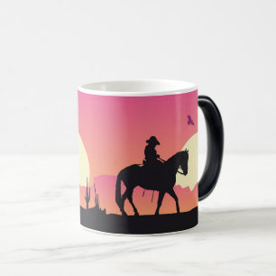 Caneca Mágica Desert Cowboy Ride - Silhouette Sunset