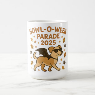 Caneca Mágica Desfile Howl O Ween 2025 Arte de Cachorro Fofo de 