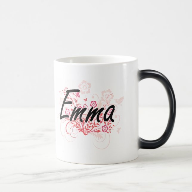 Caneca Mágica Design conhecido artístico de Emma com flores (Direita)