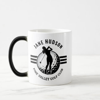 Caneca Mágica Design de Golfista Feminina Elegante