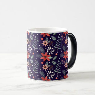 Caneca Mágica Design de padrão sem costura Floral de Natal