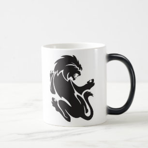 Caneca Mágica Design de Tatuagem de Leão Tribal