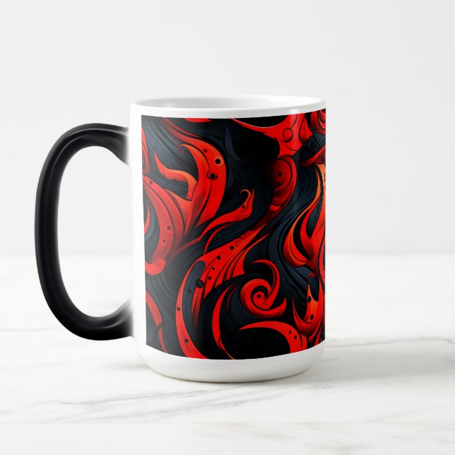 Caneca Mágica Design vermelho e preto (Esquerda)
