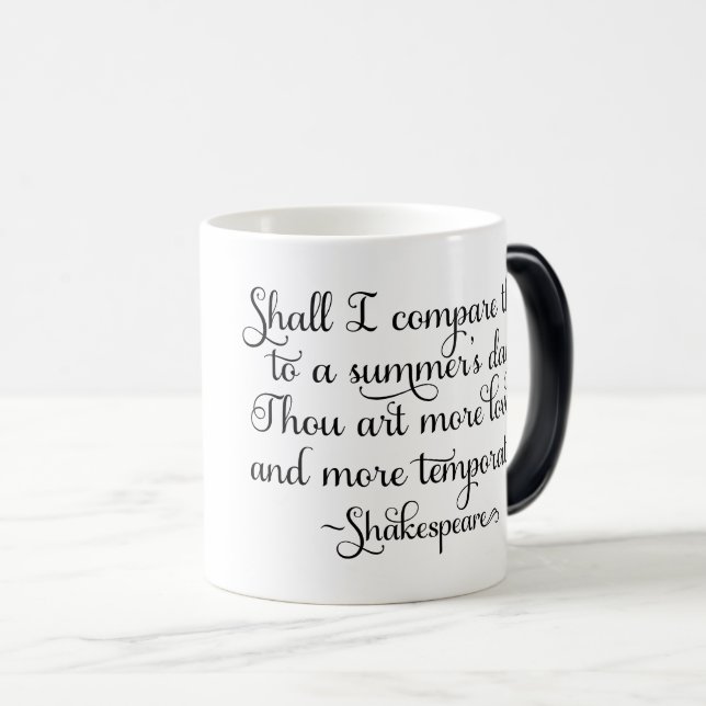 Caneca Mágica Devo comparar o dia de verão - Shakespeare (Frente Esquerda)