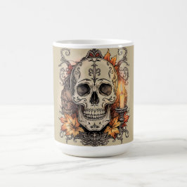 Caneca Mágica Dia das Bruxas,Padrão de Caveira, Calavera à Luz d