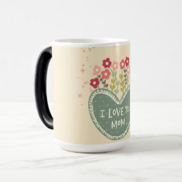 Caneca Mágica Dia das Mães, Flores em um amor, Elegante