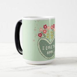 Caneca Mágica Dia das Mães, Flores em um amor, Elegante