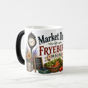 Caneca Mágica Dia de Mercado em Fryeburg Maine Color