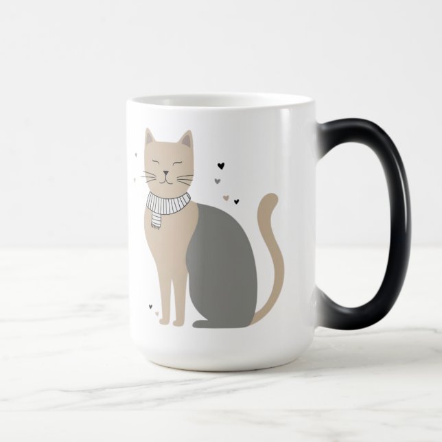 Caneca Mágica Dia de os namorados de animais de estimação, simpl (Direita)