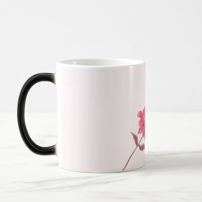Caneca Mágica Dia de os namorados de rosas rosa com aquarela (Esquerda)