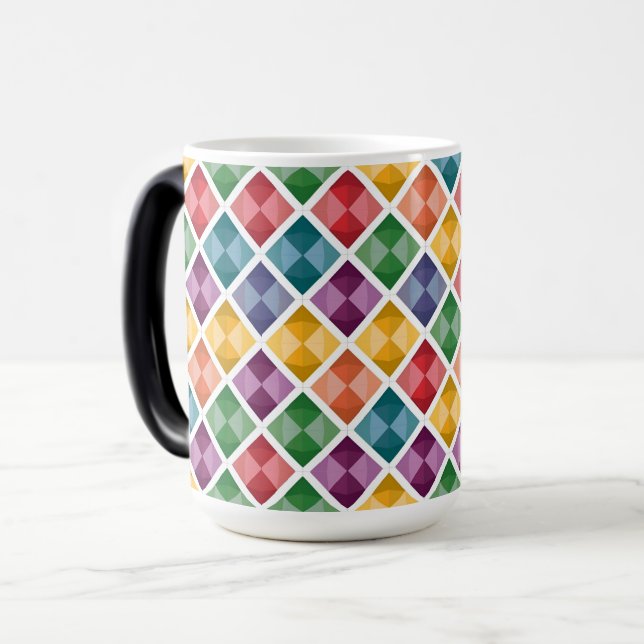 Caneca Mágica Diamond Pattern Coffee Mug (Frente Esquerda)