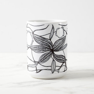 Caneca Mágica Diseño hecho a mano de líneas y flores