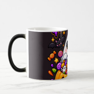 Caneca Mágica Doce Fantasma de Halloween Abóbora Bonito
