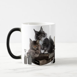 Caneca Mágica Dois gatinhos peludos de Maine Coon