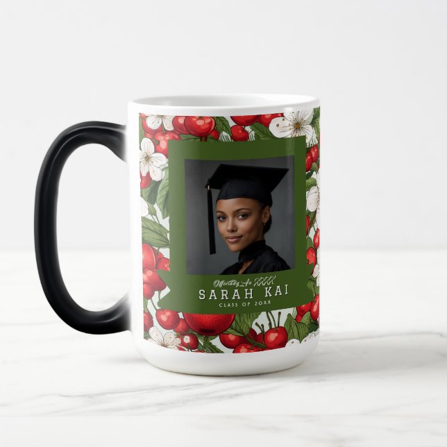 Caneca Mágica Doutor Certificado com Impressão de Natal Elegante (Esquerda)