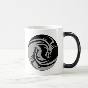 Caneca Mágica Dragões tribais Yin Yang (customizável)