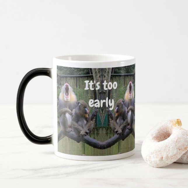 Caneca Mágica É cedo para falar comigo com macacos cansados! (Com Donut)