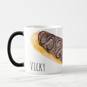 Caneca Mágica Eclairs Donuts Aquarela Diversão Pintado à Mão