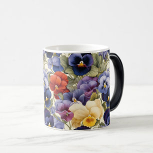 Caneca Mágica Elegância Floral Colorida de Pansy Sem Costura