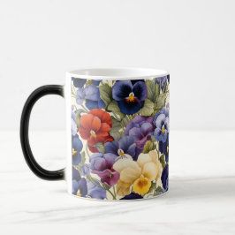 Caneca Mágica Elegância Floral Colorida de Pansy Sem Costura