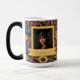 Caneca Mágica Elegant Anemones Print Grandaughter Graduation