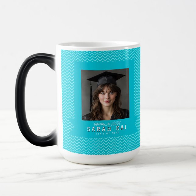 Caneca Mágica Elegant Chevron Pattern High School Grad (Esquerda)