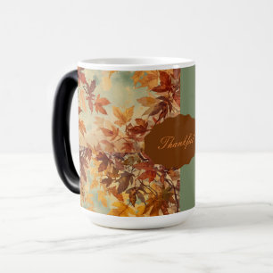 Caneca Mágica Elegante,Ação de Graças, Folhas de Outono,Rústico