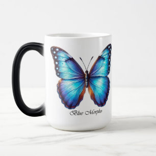Caneca Mágica Elegante Borboleta Azul Morpho Wrap 