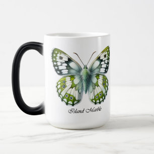 Caneca Mágica Elegante Embrulho de Borboleta de Mármore da Ilha