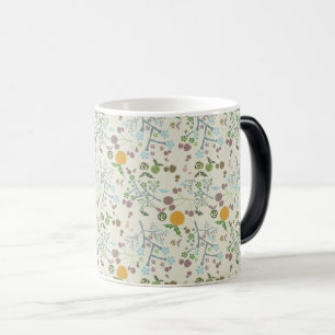 Caneca Mágica Elegante Floral Kraft Sem Costura