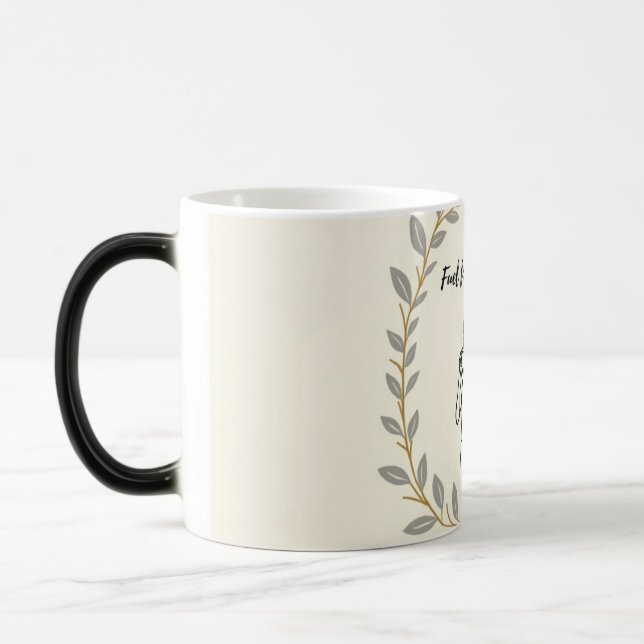 Caneca Mágica Elegante Laurel Wreath Scripting Mug (Esquerda)