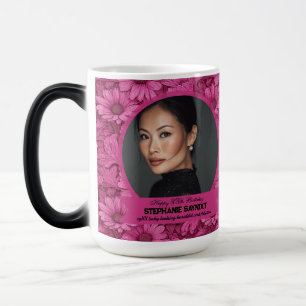 Caneca Mágica Elegante Margarida Aniversário Única