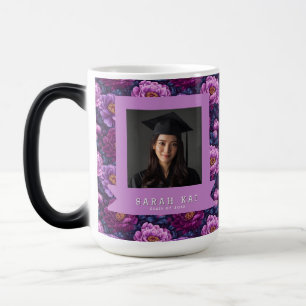 Caneca Mágica Elegantes Peônias Florais Lembrança de Formatura