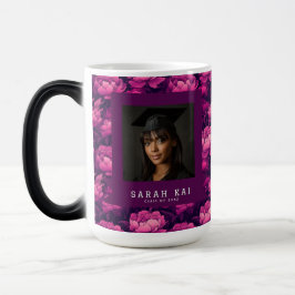 Caneca Mágica Engenheiro Certificado em Padrão de Peônias Colori
