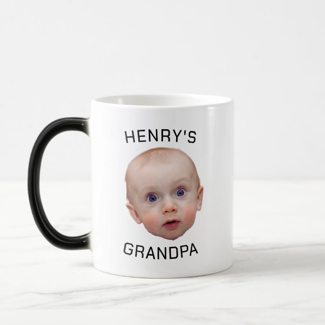 Caneca Mágica Engraçado, Personalizado Rosto De Bebê (Esquerda)
