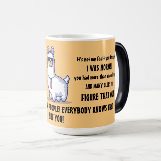 Caneca Mágica Engraçado Sarcástico Lamas (Frente Esquerda)