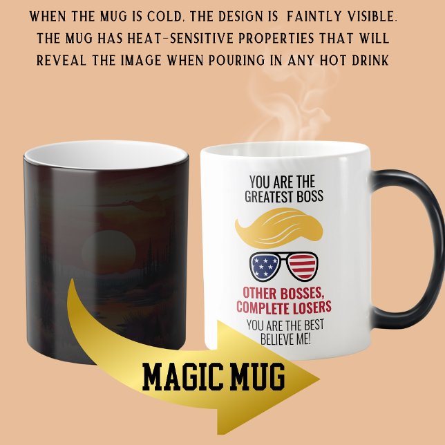 Caneca Mágica Engraçado Trump Melhor Chefe (Criador carregado)